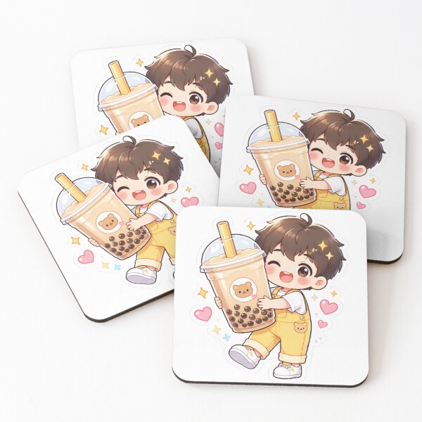 Item preview, Cute Chibi Boy Holding Bubble Tea Kawaii Sticker | Pastel Boba Tea Lover Gift designed and sold by Sidra digital art 8277237.