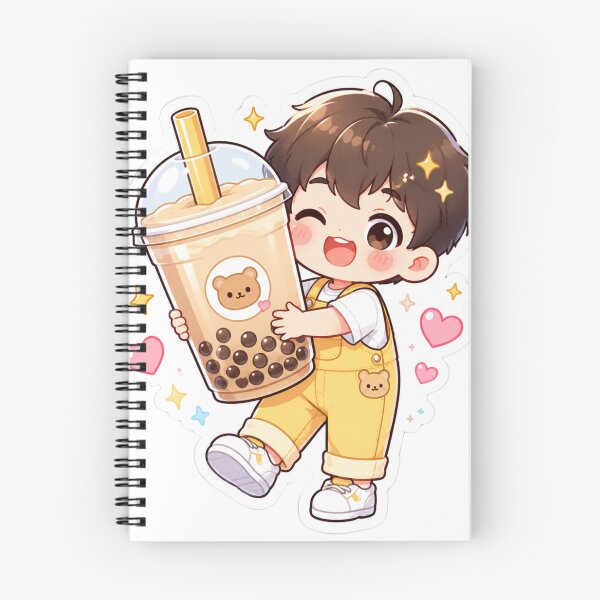 Item preview, Cute Chibi Boy Holding Bubble Tea Kawaii Sticker | Pastel Boba Tea Lover Gift designed and sold by Sidra digital art 8277237.