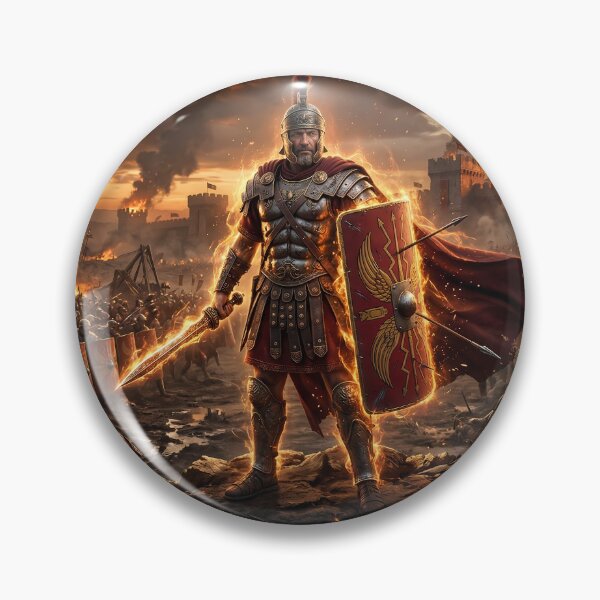 Item preview, Epic Roman Warrior Fiery Battlefield Art designed and sold by GalleryBrisArt.