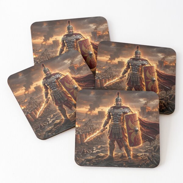Item preview, Epic Roman Warrior Fiery Battlefield Art designed and sold by GalleryBrisArt.