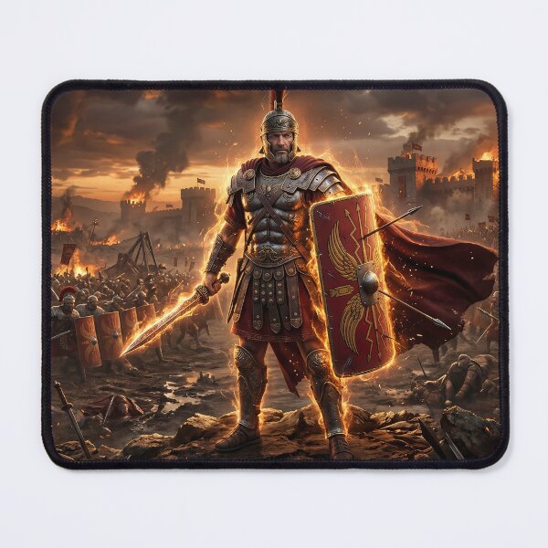 Item preview, Epic Roman Warrior Fiery Battlefield Art designed and sold by GalleryBrisArt.