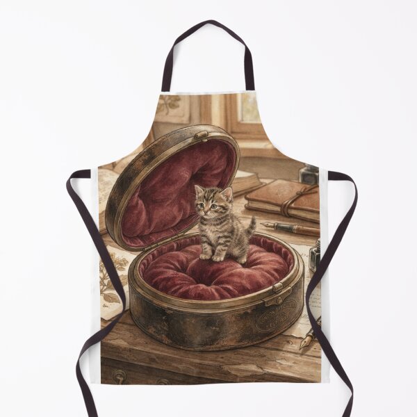 Item preview, Tiny Kitten on a Giant Vintage Eyeglasses Case Miniature Illustration designed and sold by DuckOddity.