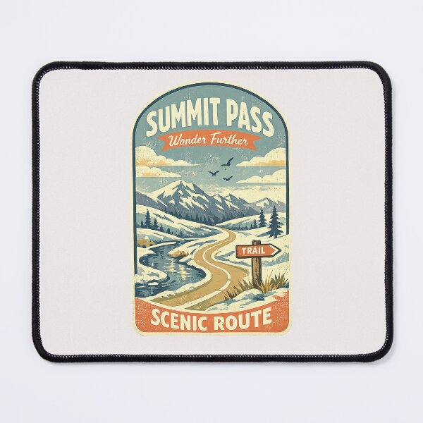 Item preview, Summit Pass Wander Further Retro Scenic Mountain Trail Design designed and sold by inkoutninja.