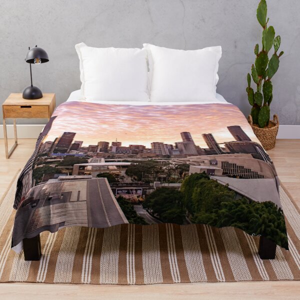 Item preview, Brisbane City Skyline Golden Sunset Cityscape Art designed and sold by AuraInkSC.
