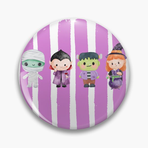 Item preview, Halloween Purple Stripes Mummy Vampire Frankenstein Monster Witch designed and sold by JaymeOctober.