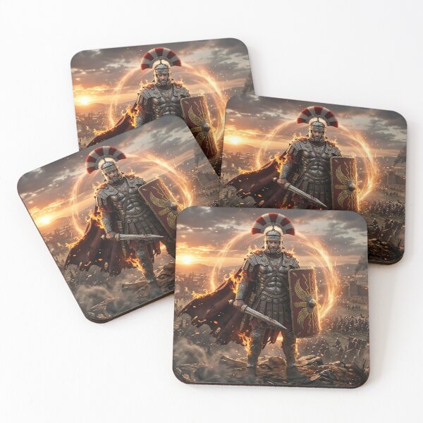 Item preview, Epic Roman Warrior Fiery Battlefield Art designed and sold by GalleryBrisArt.
