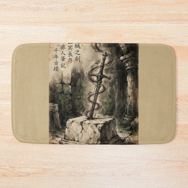 Item preview, The Sealed Blade of the Forgotten Vault Sumi-e Ink Wash designed and sold by DuckOddity.