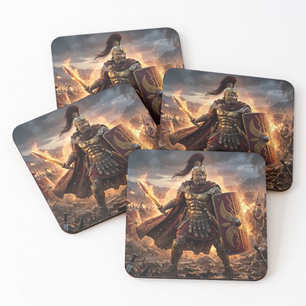 Item preview, Epic Roman Warrior Fiery Battlefield Art designed and sold by GalleryBrisArt.