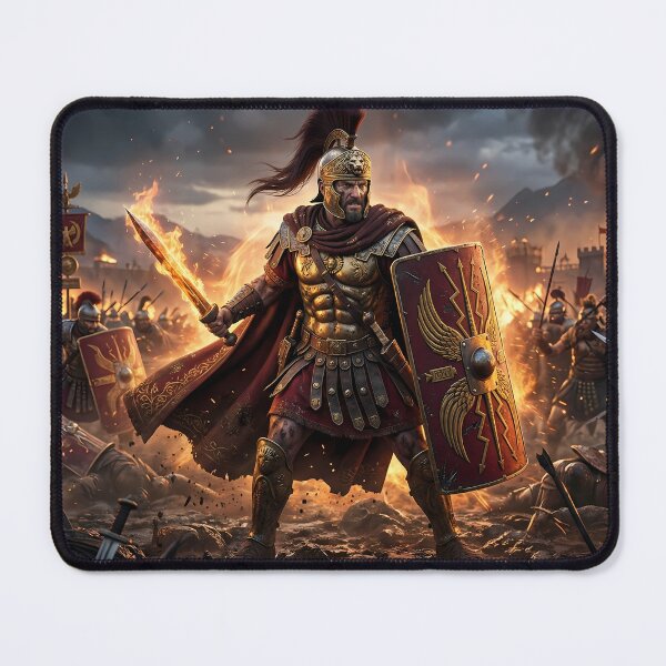 Item preview, Epic Roman Warrior Fiery Battlefield Art designed and sold by GalleryBrisArt.