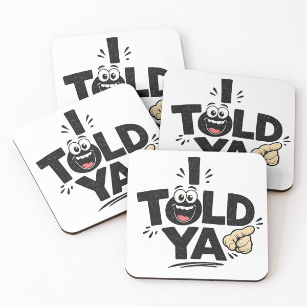 Item preview, I Told Ya Funny Cartoon Pointing Finger Retro Typography Design designed and sold by CreativeNest Prints.