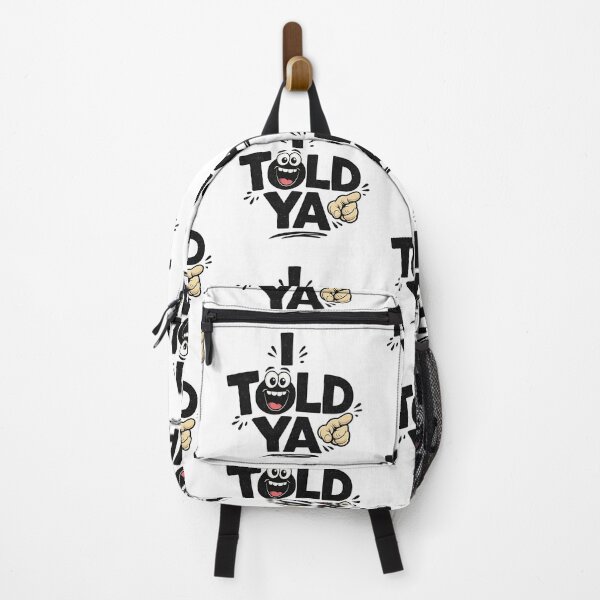 Item preview, I Told Ya Funny Cartoon Pointing Finger Retro Typography Design designed and sold by CreativeNest Prints.
