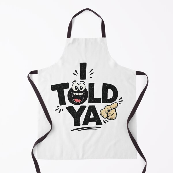 Item preview, I Told Ya Funny Cartoon Pointing Finger Retro Typography Design designed and sold by CreativeNest Prints.