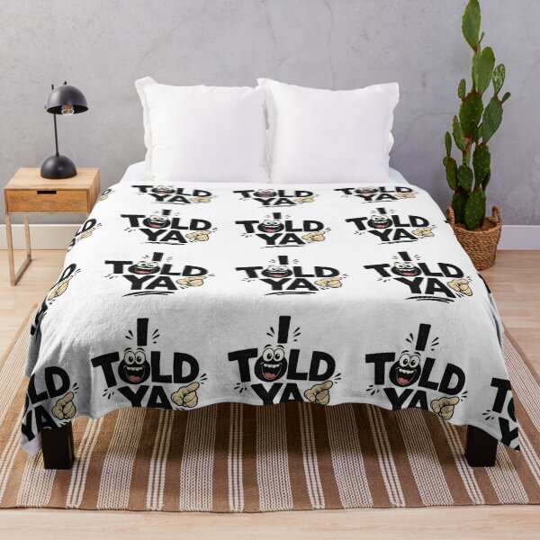 Item preview, I Told Ya Funny Cartoon Pointing Finger Retro Typography Design designed and sold by CreativeNest Prints.