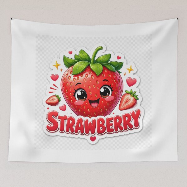 Item preview, Strawberry Kawaii Cute Smiling FruitSweet Berry Cartoon designed and sold by MR4me.
