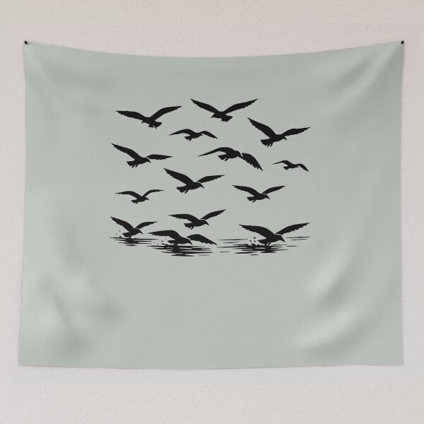 Item preview, Where the Seagulls Soar Black Silhouette designed and sold by taiche.