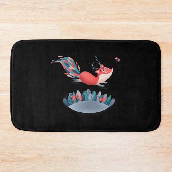 Item preview, Cute Flying Fox with Ladybug Watercolor Art designed and sold by Forestelena.