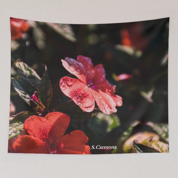 Item preview, Sunlit Flowers with Raindrops Macro Art - Bali designed and sold by AuraInkSC.
