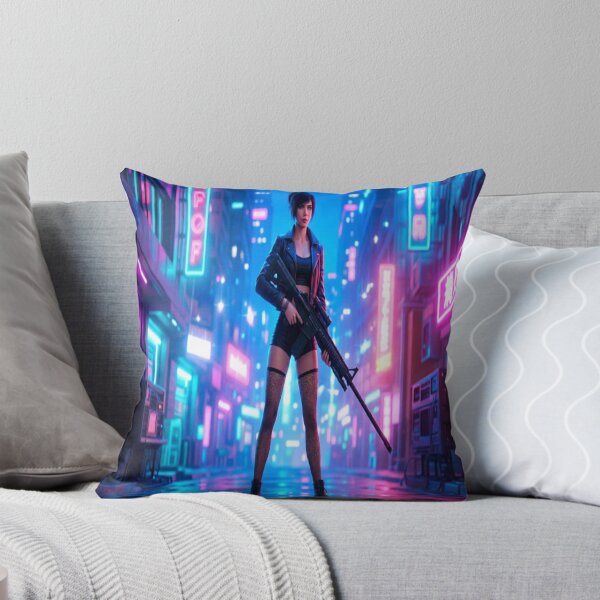 Item preview, Cyberpunk Urban Soldier Neon Alley designed and sold by JMAVILA ART.