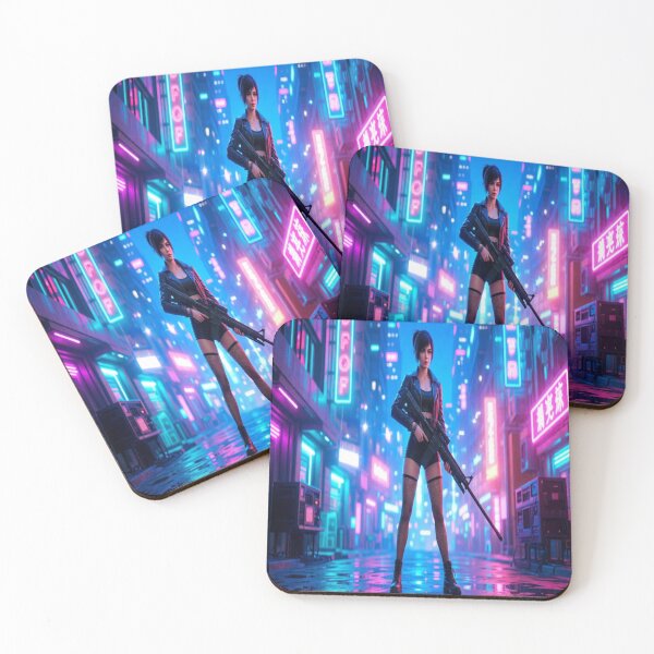 Item preview, Cyberpunk Urban Soldier Neon Alley designed and sold by JMAVILA ART.
