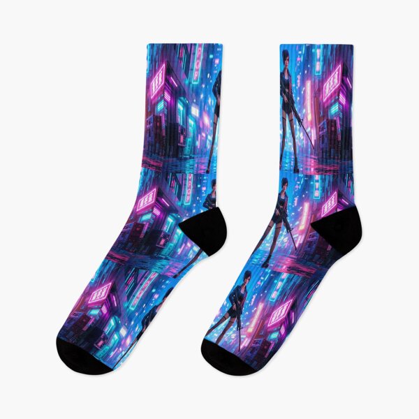 Item preview, Cyberpunk Urban Soldier Neon Alley designed and sold by JMAVILA ART.