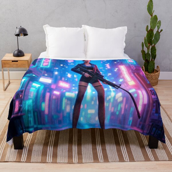 Item preview, Cyberpunk Urban Soldier Neon Alley designed and sold by JMAVILA ART.