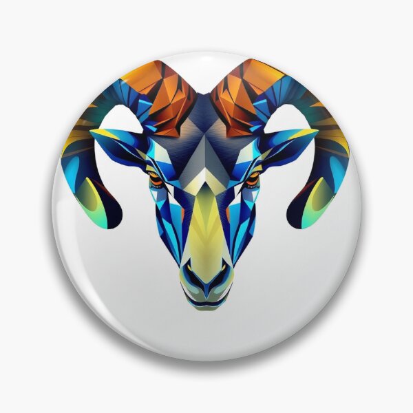 Item preview, Ram Geometric Low Poly - Modern Graphic Art Sticke designed and sold by QuirkThreadsCo.