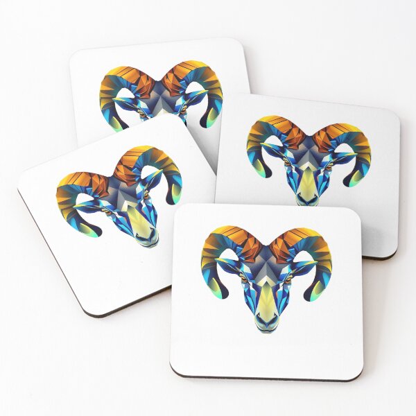 Item preview, Ram Geometric Low Poly - Modern Graphic Art Sticke designed and sold by QuirkThreadsCo.