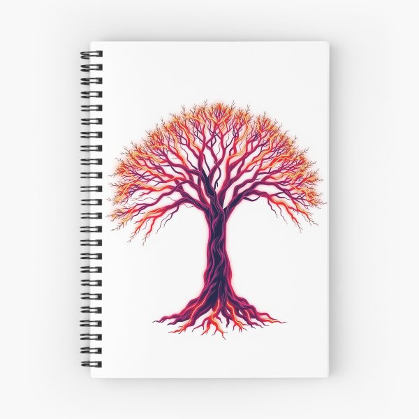 Item preview, A Tree With Roots Made Of Glowing Neon Wires Retro designed and sold by QuirkThreadsCo.