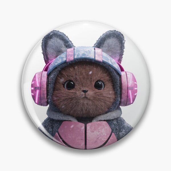 Item preview, Cute Cyberpunk Cat Gamer with Pink Headphones Graphic designed and sold by artworkheart.