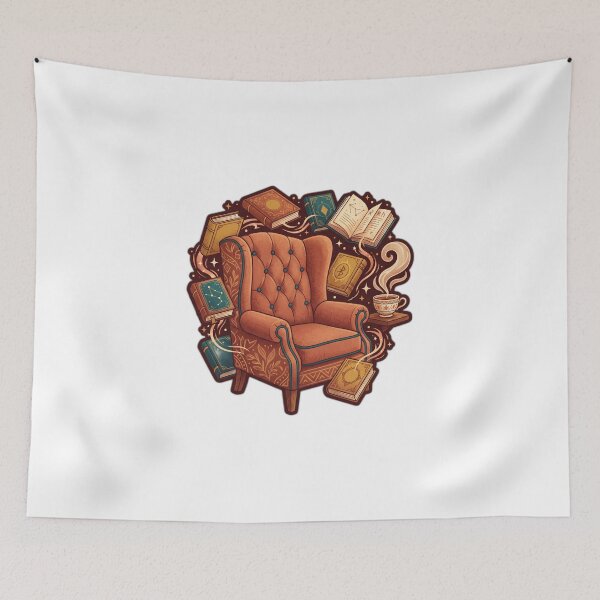 Item preview, Cozy Wingback Chair And Floating Books Introvert designed and sold by ryanguas.