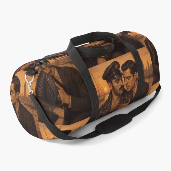 Item preview, Vintage 1940s Gay Leather Love At Sunset Hudson Pier Tom of Finland Tribute NYC Pride Graphic Design designed and sold by ItsAKinkThing.