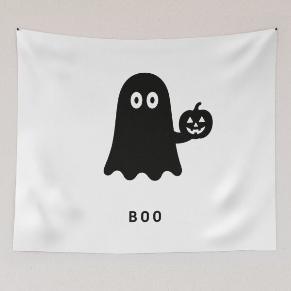 Item preview, Minimalist Ghost Holding Pumpkin | BOO Cute Halloween Design designed and sold by Ramona-Gliga.