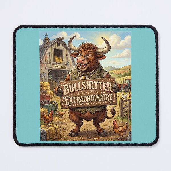 Item preview, Bullshitter Extraordinaire Funny Winking Bull designed and sold by Flirt-Teez.