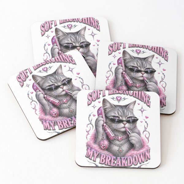 Item preview, Soft Launching My Breakdown – Funny Y2K Cat Graphic designed and sold by alexrow.