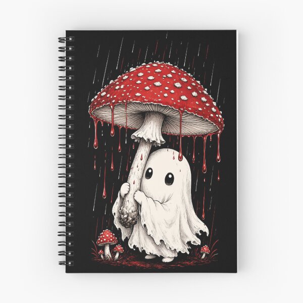 Item preview, Cute Ghost Mushroom Umbrella in Rain Spooky Cute Halloween designed and sold by CF_VintageDesign.