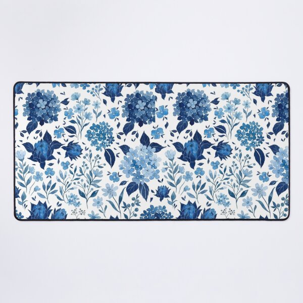 Item preview, Elegant Indigo and Cobalt Blue Watercolor Floral Pattern designed and sold by DreamyBrushArt.