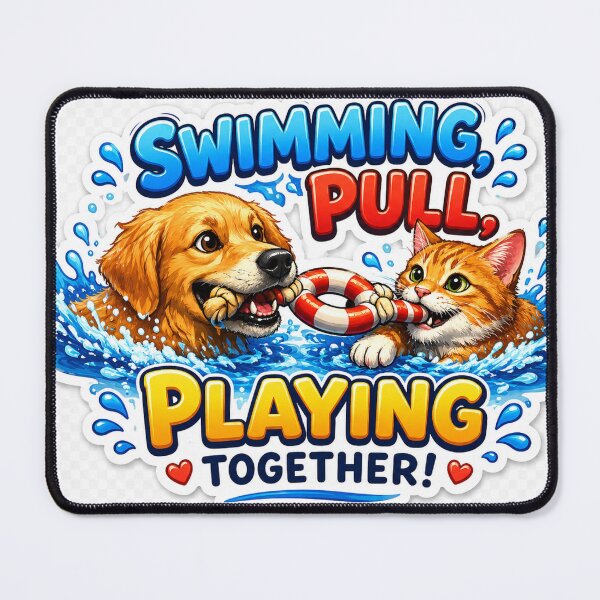 Item preview, Dog & Cat Swimming Together designed and sold by MR4me.