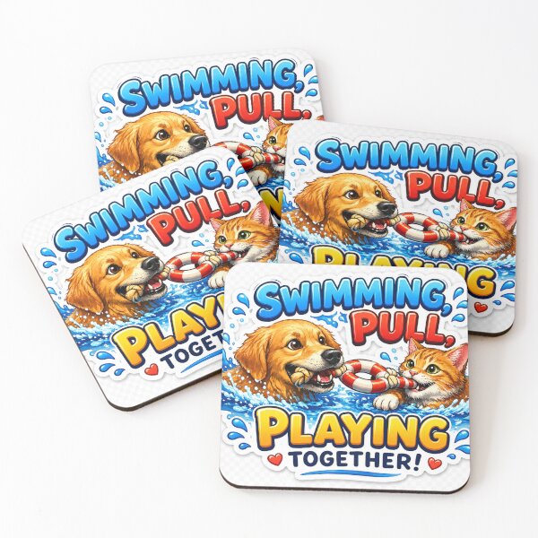 Item preview, Dog & Cat Swimming Together designed and sold by MR4me.