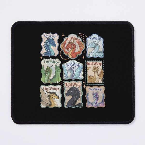 Item preview, Dragon Wings of Fire Chart Fantasy Dragon Types Vintage Illustration designed and sold by DarylPope.