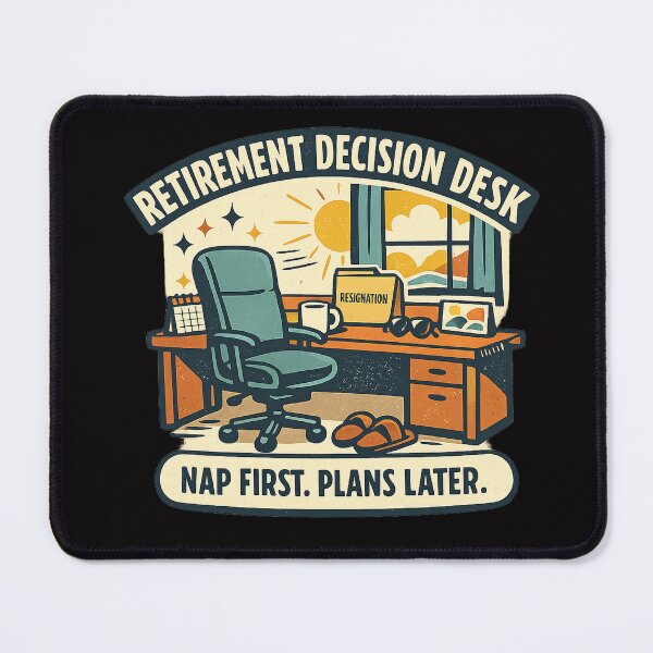 Item preview, Retirement Decision Desk – Nap First Plans Later designed and sold by Concrete Coffee Studio.