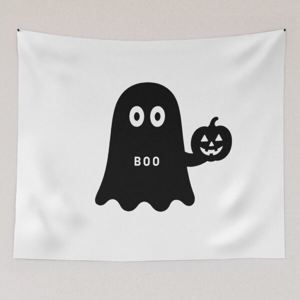 Item preview, Minimalist Ghost Holding Pumpkin | BOO Cute Halloween Design designed and sold by Ramona-Gliga.