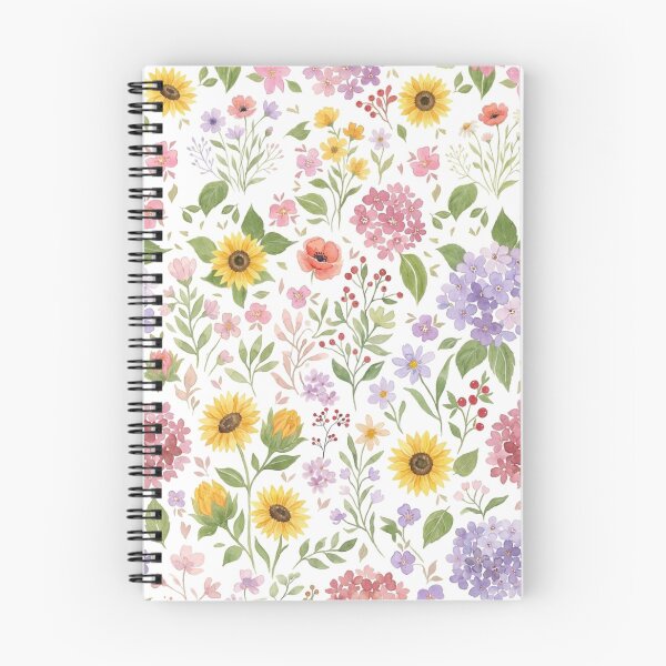 Item preview, Colorful Pastel Wildflowers and Sunflowers Aesthetic Pattern designed and sold by DreamyBrushArt.