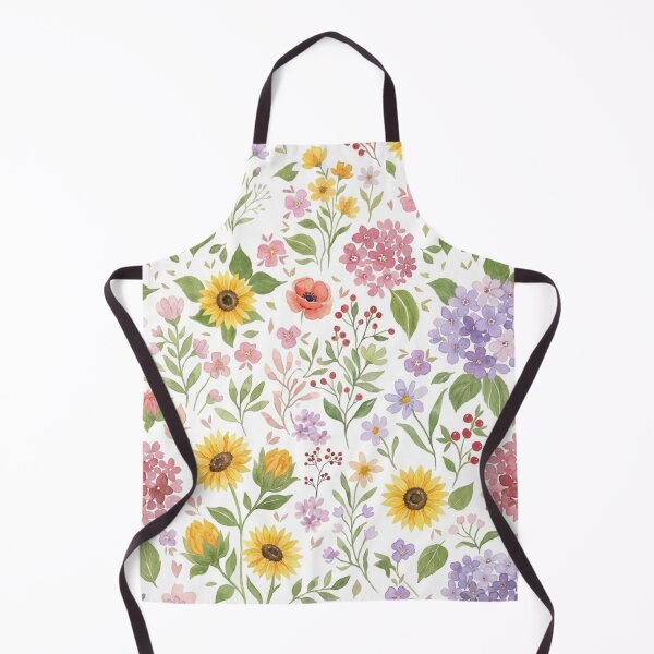 Item preview, Colorful Pastel Wildflowers and Sunflowers Aesthetic Pattern designed and sold by DreamyBrushArt.