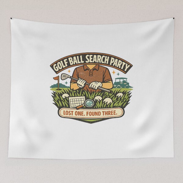 Item preview, Golf Ball Search Party – Funny Retro Golfer Humor designed and sold by Concrete Coffee Studio.