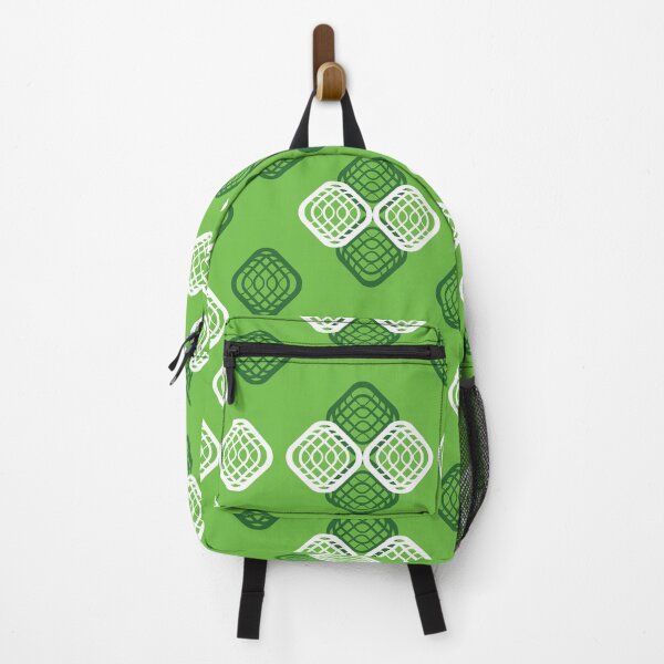 Item preview, Seamless Green Geometric Lattice Pattern with White and Dark Green Ornamental Motifs designed and sold by ChaReePat.