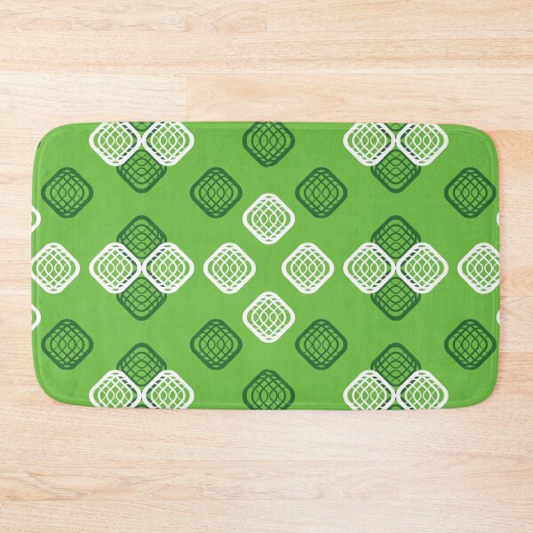 Item preview, Seamless Green Geometric Lattice Pattern with White and Dark Green Ornamental Motifs designed and sold by ChaReePat.