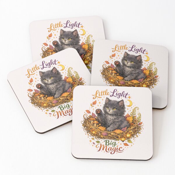 Item preview, Little Light Big Magic Cute Black Cat Autumn Celestial Design designed and sold by inkoutninja.
