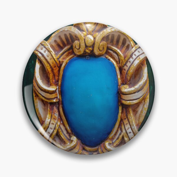 Item preview, Ornate Gold Medallion With Blue Oval Center On Marble Green And Red Decorative Panel designed and sold by Nmallia.