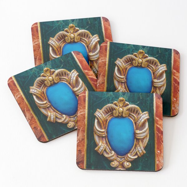 Item preview, Ornate Gold Medallion With Blue Oval Center On Marble Green And Red Decorative Panel designed and sold by Nmallia.