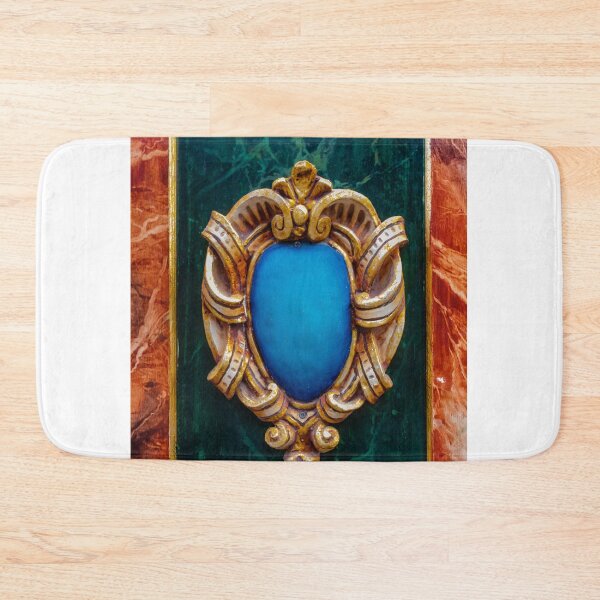 Item preview, Ornate Gold Medallion With Blue Oval Center On Marble Green And Red Decorative Panel designed and sold by Nmallia.